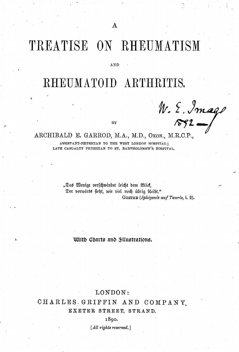 A Treatise On Rheumatism And Rheumatoid Arthritis